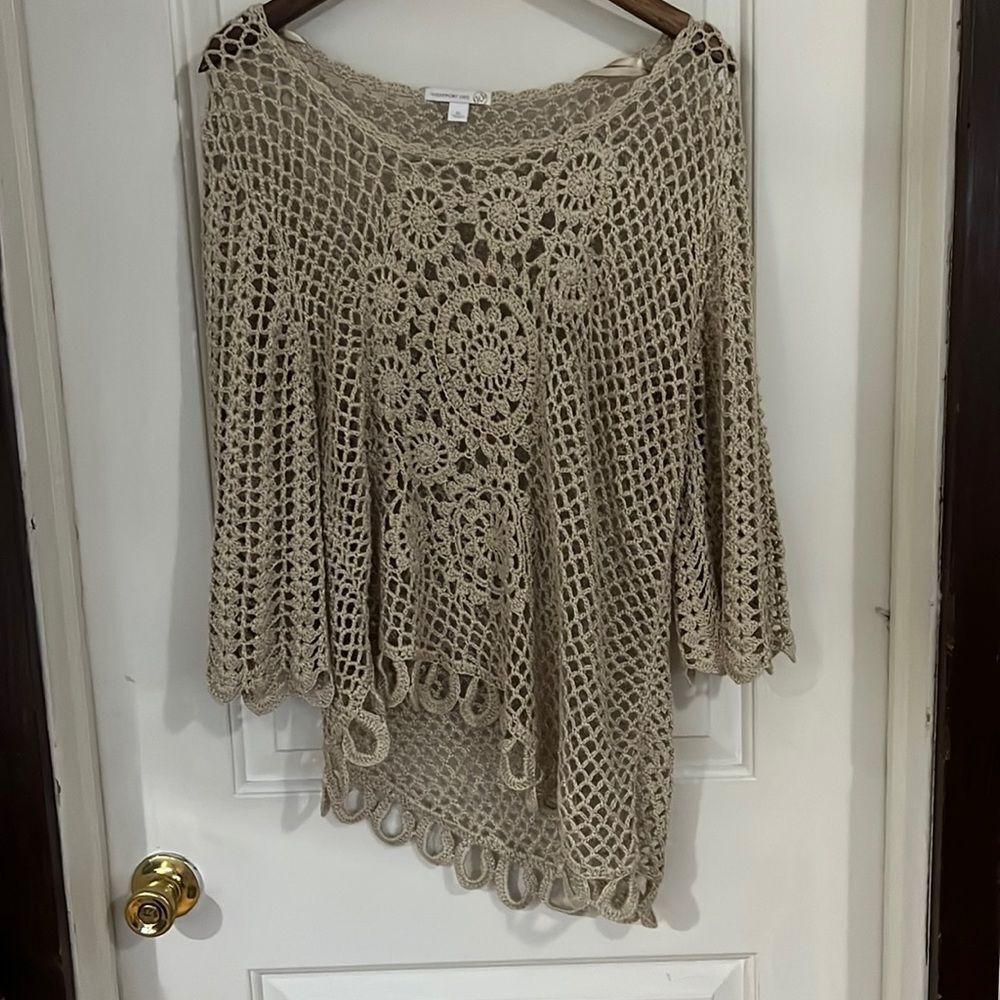 Westport Cream Asymmetrical 3/4 Sleeve Blouse